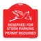 Signmission Reserved for Stork Parking Permit Required W/ Graphic, Red & White Alum, 18" x 18", RW-1818-23172 A-DES-RW-1818-23172 - alternate 1
